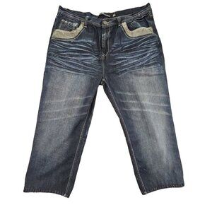 District 81 Clothing Jeans Men's‎ Size 44x26 Flap Pocket Embroidery Hip Hop